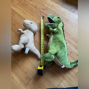 Green and Jurassic world Tan Dinosaur Plush Toys. Tyrannosaurus Rex.